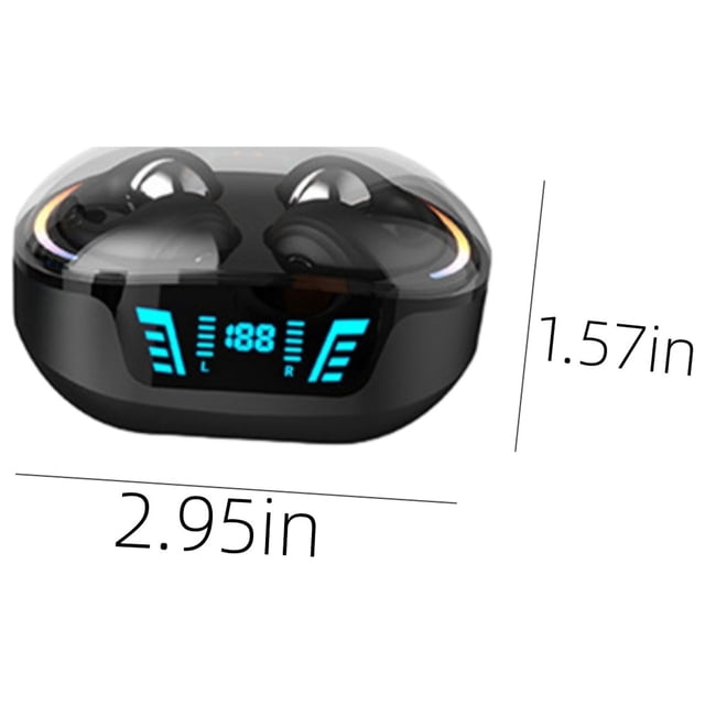 Herunwer Open-Ear Bone Conduction Headphones with Clip-on Design, Bluetooth 5.3, IPX6 Waterproof