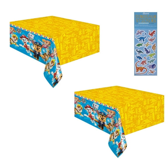 Paw Patrol Birthday Party Supplies Bundle Pack Includes 2 Plastic Table Covers