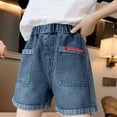 thumbnail image 4 of Gilrs Denim Shorts Y2K Trendy Preppy High Waisted Jean Shorts 2025 Cute Stretch Baggy Wide Leg Jean Short Size 2-12, 4 of 4