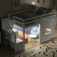 thumbnail image 5 of Twin Size Loft Bed with Storage Staircase and Window, With LED Light, White, 5 of 10