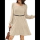 thumbnail image 2 of Vestido Estilo Babydoll Informal de Otoño con Cuello Cuadrado y Larga para Mujer Albaricoque XXL, 2 of 8