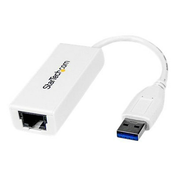 StarTech.com Gigabit Ethernet USB3 Adaptateur Réseau USB 3.0 vers - 10/100/1000 NIC - Adaptateur LAN USB vers RJ45 pour PC Portable Ou MacBook (1000SW) - Adaptateur Réseau - USB 3.0 - Gigabit Ethernet - Blanc