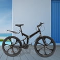 thumbnail image 4 of Miumaeov 26" Mountain Bike Folding Bicycle Carbon Steel Full Suspension MTB Disc Brake, 4 of 23