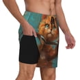 thumbnail image 2 of Balery Strong Kitten Lifting Weights Mens Swim Trunks Swim Shorts for Men Quick Dry Inseam Beach Shorts with Compression Liner Pocket-Small, 2 of 9