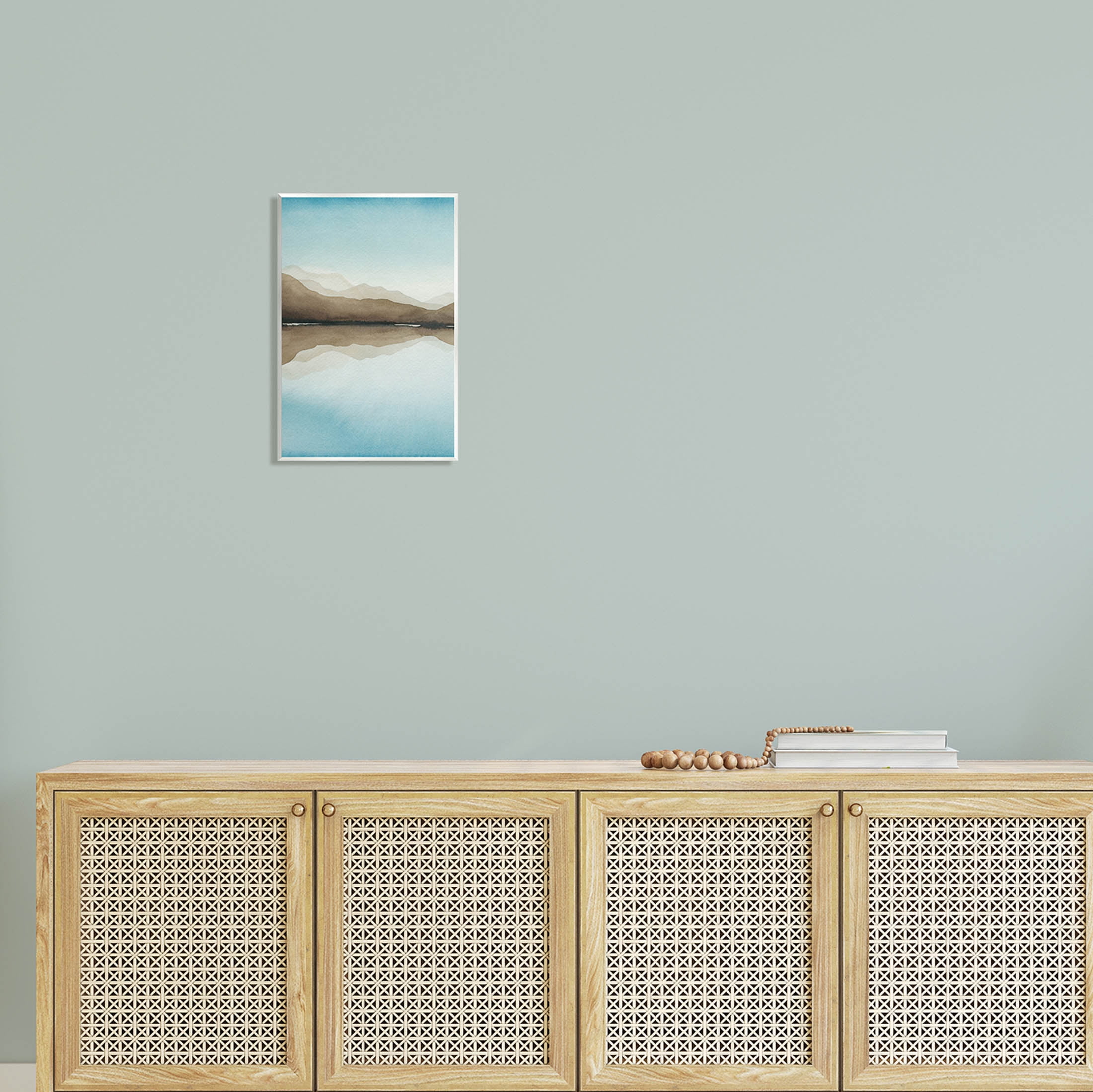 Stupell Industries Modern Mountains Lake Reflection Painting Unframed Art Print Wall Art, Design by Grace Popp