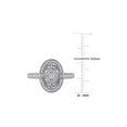 thumbnail image 3 of 1/4 Carat (Ctw) Diamond Oval Halo Ring in Sterling Silver, 3 of 4
