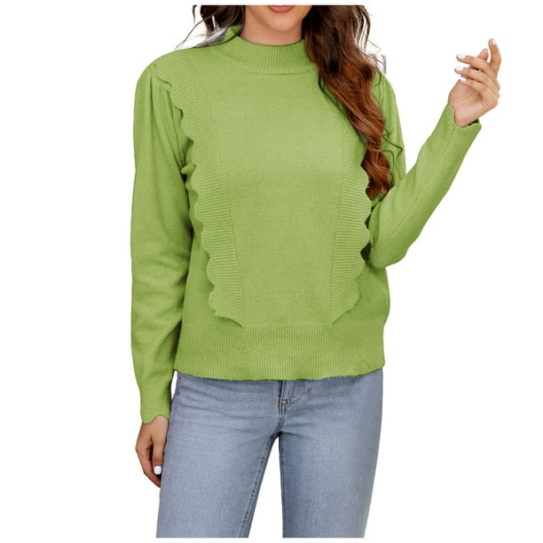Puntoco suéter mujer Casual moda pulóver manga larga cuello redondo suéter tejido tops liquidación de Navidad Puntoco Puntoco-5256