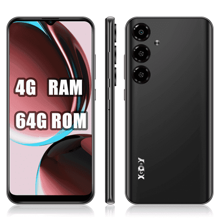 XGODY V50 4G T-Mobile Unlocked Cellphones, 64GB Android Phone, 4500mAh with 6.5" Screen Unlocked Smartphone, Black