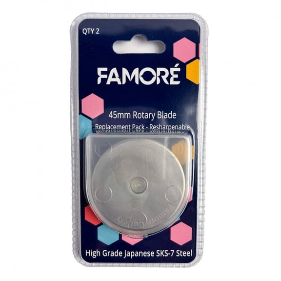 Japanese Steel SKS-7 45mm Rotary Cutter Replacement Blades 2-Pack from Famore Cutlery