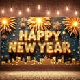 thumbnail image 5 of Golden Happy New Year Banner Lighted New Year Banner Fireworks Decor Star Pattern Celebration Banner for New Year Party Holiday Celebration Indoor Decoration, 5 of 9