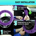thumbnail image 4 of Australian Sheepskin Wool Steering Wheel Cover For Women & Men Universal 15 Inch Steering Wheels & Accessories Ecofriendly Wheel Cover For Car Car Access, 4 of 5