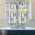 thumbnail image 3 of Kitchen Curtains 36 Inch Short - 3 Panel Set, Hawaiian Sea Turtle Ocean Design, Tropical Underwater Marine Life Print, Rod Pocket Window Curtain, Easy Wash, 3 of 6