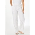 thumbnail image 3 of Jessica London Women's Plus Size Lightweight Linen-Blend Straight-Leg Pants, 3 of 4