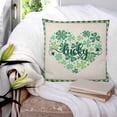 thumbnail image 3 of 26x26 Pillow Covers Set of 2, St. Patrick's Day Throw Pillow Covers Decorative Couch Cushion Case, Love Lucky Shamrock Green Plaid Linen Microfiber Square Pillowcases for Bedroom Car Living Room, 3 of 7