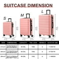 thumbnail image 2 of Checked Luggage PC ABS Hardside Suitcase with wheels USB Port Lightweight Luggage with TSA Lock 28 inch Pink, 2 of 7