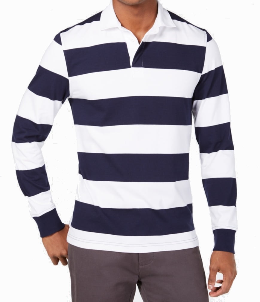Club Room Apparel Navy Blue Mens Striped Rugby Polo Shirt 2XL