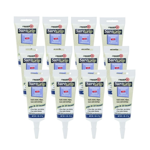 Zinsser 391498-12PK SureGrip Wallpaper Seam and Repair Adhesive, 2 Ounce, 12 Pack