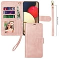 thumbnail image 4 of Ebizware Samsung Galaxy A02S Leather Wallet Case with Card Holder for Women Men, Phone case RFID Blocking Flip [Detachable] Kickstand Cover with Strap for Galaxy A02S, Rose Gold, 4 of 8