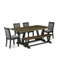 thumbnail image 5 of East West Furniture V-Style 6-Piece Wood Dining Set in Black/Dark Gray/Jacobean, 5 of 8