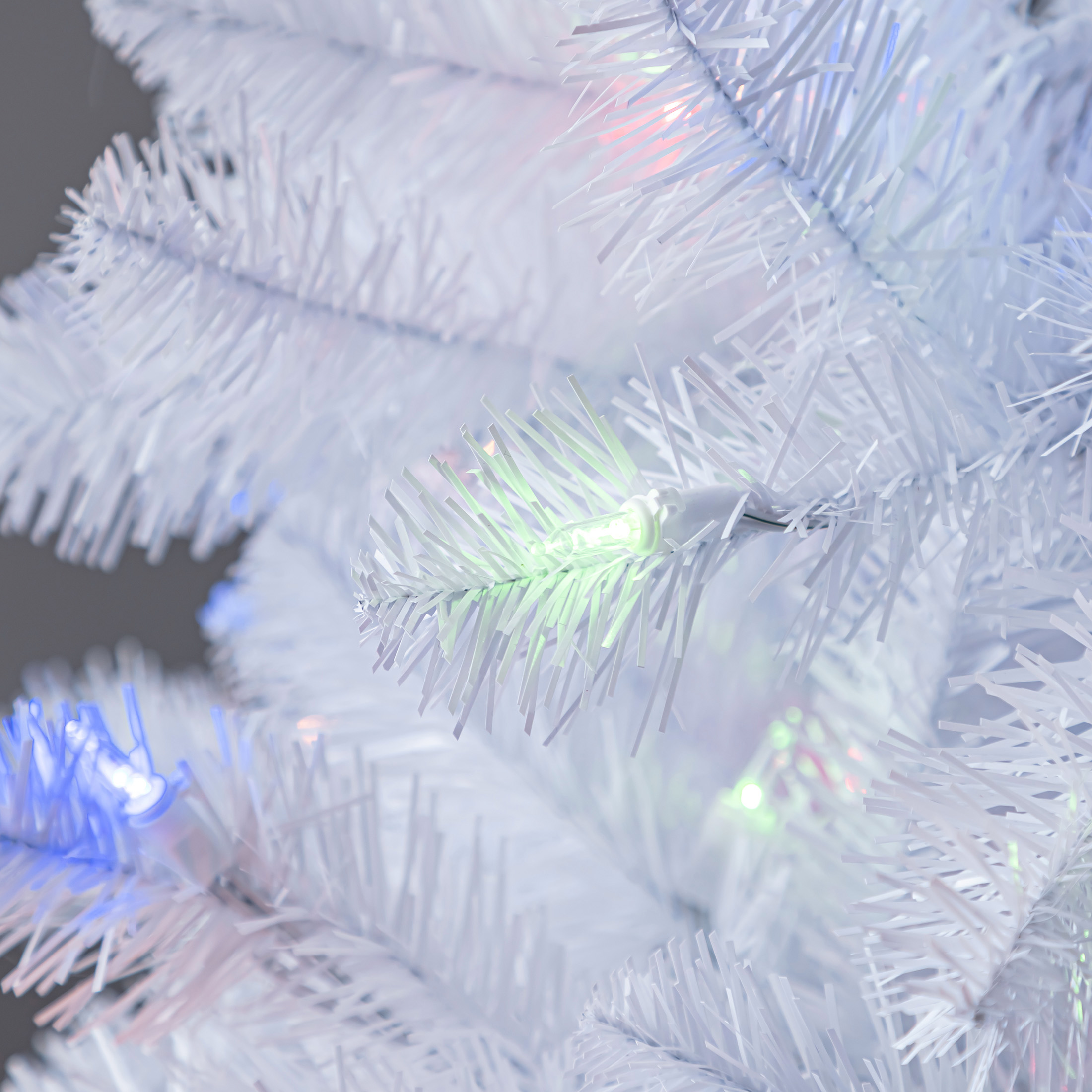 Holiday Time 6.5' Pre-Lit White Madison Pine Artificial Christmas Tree, Color-Changing LED Lights