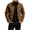 a01Brown, variant on LODIENY Mens Vintage Cargo Jacket with Zipper Pockets Long Sleeve Stand Neck Full Zip Casual Windbreaker Coat Blue L