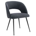 thumbnail image 5 of SAFAVIEH Couture Cromwell Mid-Century Polyester Solid Dining Side Chair, Navy/Black, 5 of 12