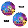 thumbnail image 2 of Qekee Geometry Dash Print Compact Makeup Mirror Folding Mini Pocket Mirror Portable Hand Mirror Double-Sided 2 x 1x Magnification for Woman Girls-Round Shape, 2 of 8