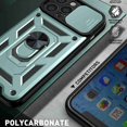 thumbnail image 6 of Compatible with iPhone 13 Pro Max Case with Sliding Camera Lens Cover and Ring Kickstand Heavy Duty Military Grade Protection Phone Shockproof Back Cover for iPhone 13 Pro Max, Green, 6 of 7