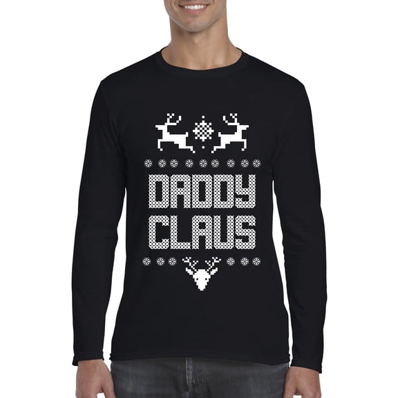 MmF - Mens Long Sleeve T-Shirts - Christmas Santa Claus Daddy