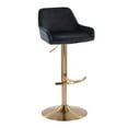 thumbnail image 4 of LumiSource Gold Metal, Black Velvet Daniella Adjustable Barstool - Set of 2, 4 of 6