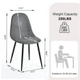 thumbnail image 3 of Homy Casa Dining Chairs Set of 4, Fabric Kitchen Chairs with Metal Legs for Living Room, Grey, 3 of 10