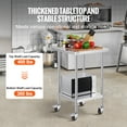 thumbnail image 4 of VEVOR 24 x 24 x 40 Inch Stainless Steel Work Table, Commercial Food Prep Worktable with Casters, Heavy Duty Prep Worktable, Metal Work Table with Adjustable Height for Restaurant, Home and Hotel, 4 of 9