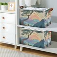 thumbnail image 2 of Yayeee Foldable Storage Basket for Shelves with Handles Waterproof Cloth Bins, Pine Tree Rainbow, 2 of 7