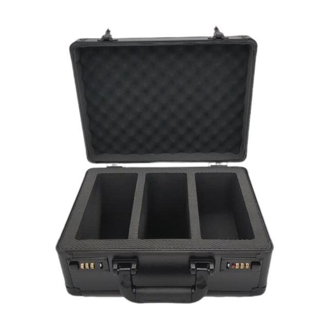Caja de almacenamiento de tarjetas graduadas con cerraduras de combinación, fácil de transportar, portátil, estuche para tarjetas deportivas, estuche 3 ranuras