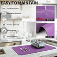 thumbnail image 4 of Dish Drying Mat for Kitchen Counter, Heat Resistant Drainer Mats with Non-slip Rubber Backed, Hide Stain Kitchen Super Absorbent Draining Mat, Easy to Clean Dish Rack Pad, Purple 16"x20", 4 of 9
