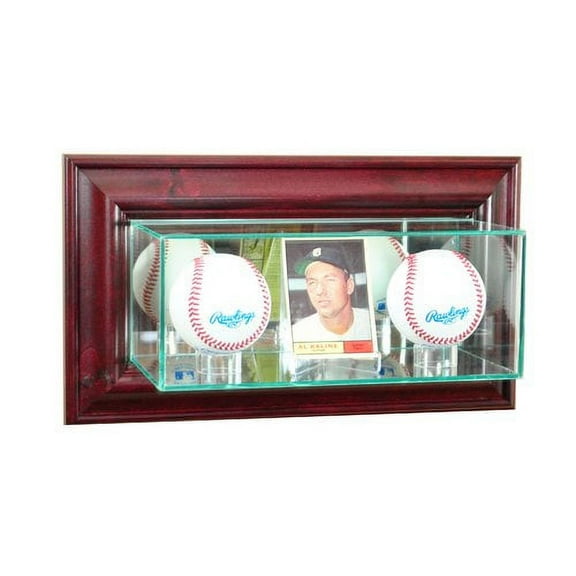 Perfect Cases and Frames Wall Mounted Card and Double Baseball Display Case