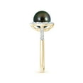 thumbnail image 3 of Angara Classic Tahitian Cultured Pearl and Diamond Halo Ring in 14K Yellow Gold for Women | June Birthstone Jewelry for Her, 3 of 8