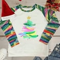 thumbnail image 3 of Christmas Shirts for Women Green Raglan Long Sleeve Round Neck T-Shirts Xmas Tree Graphic Pullover Tops, 3 of 4