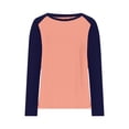 thumbnail image 4 of DISKEBUISS Women's Long Sleeve Raglan T-Shirts Crew Neck Color Block Tops for Fall Casual Loose Blouse, 4 of 6