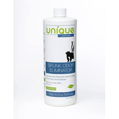 Unique Skunk Odor Eliminator - Permanent Skunk Odor Remover, 32 oz. Liquid Concentrate - Makes 1 Gallon