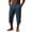 Navy—Father's Day Gift Idea, variant on Oiangi Capris for Men Elastic Waistband Breathable Dress Pants Casual Button Zipper Beach Capri Pants with Pockets Beige 3XL