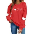 thumbnail image 2 of Valentines Day Long Sleeve Shirts for Women Cute Love Heart Print Graphic Crewneck Pullover Tops Holiday Outfits Sweatshirts, 2 of 9
