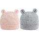 thumbnail image 2 of BR Gorro con orejas de oso para recién nacido, color rosa y gris, paquete de 2, 2 of 5