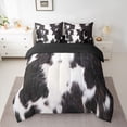 thumbnail image 3 of Manfei Farm Cow Spot 7-Piece Twin Bedding,Minimalist Animal Pattern Bedding Comforter Set,Black White, 3 of 6