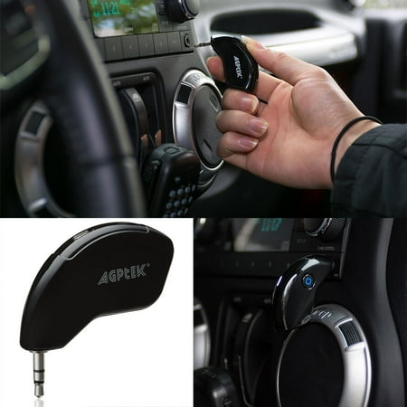 AGPtek 3.5mm AUX Car Bluetooth Receiver Speaker Music Streaming Receiver Adapter with Hands Free Calling for iPhone