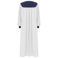 thumbnail image 4 of Miutii Unisex Women Men Church Robe Vneck Zipper Front Color Block Choir Dress Clergy Robes Graduation Gown White L, 4 of 5