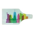 thumbnail image 2 of American Cutting Board, Landmarks of New York Liberty Empire State Building US Architecture, Decorative Tempered Glass Cutting and Serving Board, in 3 Sizes, by Ambesonne, 2 of 5