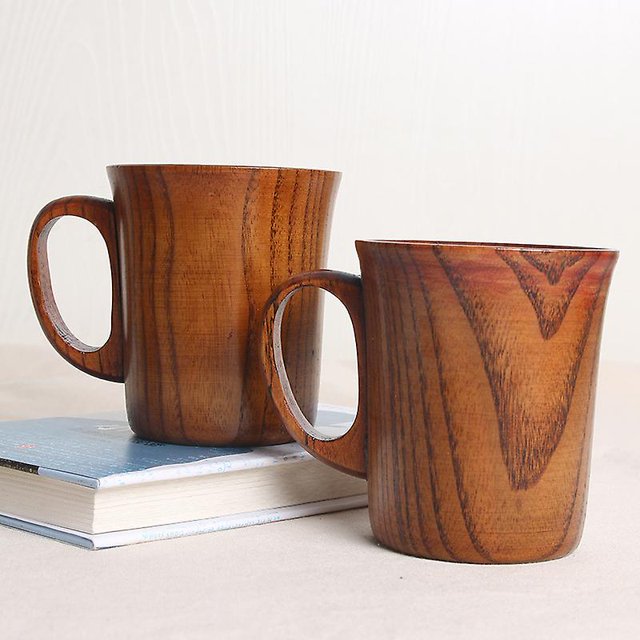 Taza de azufaifa maciza Tazas de cerveza de café de madera Taza de madera Banban
