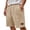 APQ42-Khaki, variant on Mens Corduroy Shorts Casual Vintage Elastic Waist Relaxed Fit Summer Beach Vacation Lounge Short With Pockets White S