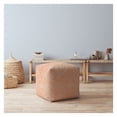 thumbnail image 2 of HomeRoots 518551 17 x 17 x 1 in. Orange Cotton Floral Pouf Cover, 2 of 5